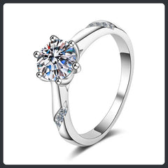 خاتم مويسانيت من الفضة الإسترليني عيار S925 بتصميم التاج