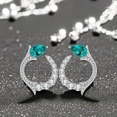 أقراط أنيقة من الفضة الإسترليني S925 المويسانيت الحلقية