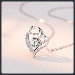 Crystal Heart Moissanite Sterling Silver S925 Necklace
