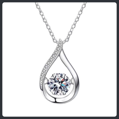 S925 Sterling Silver Moissanite Water Drop Pendant Necklace Elegant Style