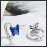 أقراط على شكل فراشة مرصعة بالمويسانيت من الفضة الإسترليني S925