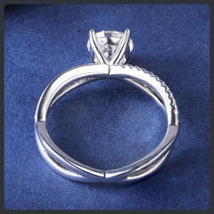 Adjustable Moissanite Sterling Silver S925 Engagement Ring