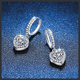 أقراط مويسانيت هوجي بتصميم قطرة قلب من الفضة الإسترليني S925