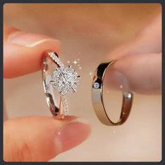 S925 Sterling Silver Moissanite Couple Rings Matching Set Elegant Design