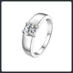 S925 Sterling Silver Moissanite Couple Rings Matching Set Elegant Design