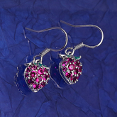 أقراط فراولة من الفضة الإسترليني S925