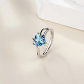 خاتم مويسانيت أنيق على شكل قلب من الفضة الإسترليني عيار S925