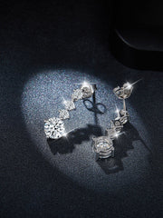 أقراط فضة استرلينية S925 مويسانيت بتصميم متدلي أنيق