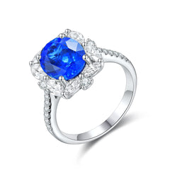 Elegant Oval Moissanite Sterling Silver 925 Ring