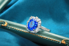 Elegant Oval Moissanite Sterling Silver 925 Ring