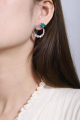 Elegant Hoop Sterling Silver S925 Moissanite Earrings