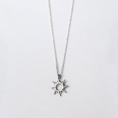 S925 Sterling Silver Moissanite Sunburst Circle Pendant Necklace