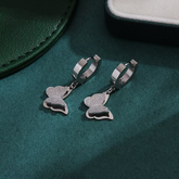 أقراط فراشة غير لامعة من الفضة الإسترليني S925