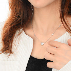 Elegant S925 Sterling Silver 1-Carat Heart Moissanite Necklace