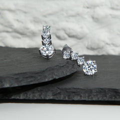 أقراط فضة استرلينية S925 مويسانيت بتصميم متدلي أنيق