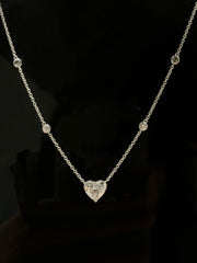 Elegant S925 Sterling Silver 1-Carat Heart Moissanite Necklace