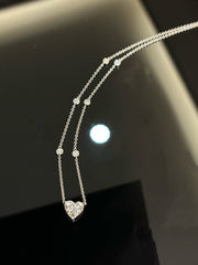 Elegant S925 Sterling Silver 1-Carat Heart Moissanite Necklace