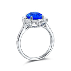 Elegant Oval Moissanite Sterling Silver 925 Ring