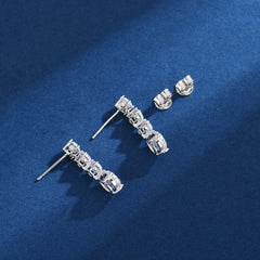 أقراط فضة استرلينية S925 مويسانيت بتصميم متدلي أنيق