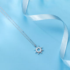 S925 Sterling Silver Moissanite Sunburst Circle Pendant Necklace