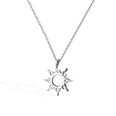 S925 Sterling Silver Moissanite Sunburst Circle Pendant Necklace