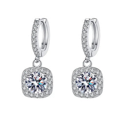 Luxury Square Moissanite Sterling Silver S925 Earrings
