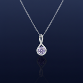قلادة دمعة مويسانيتي من الفضة الإسترلينية S925
