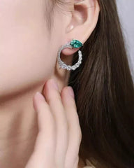 Elegant Hoop Sterling Silver S925 Moissanite Earrings