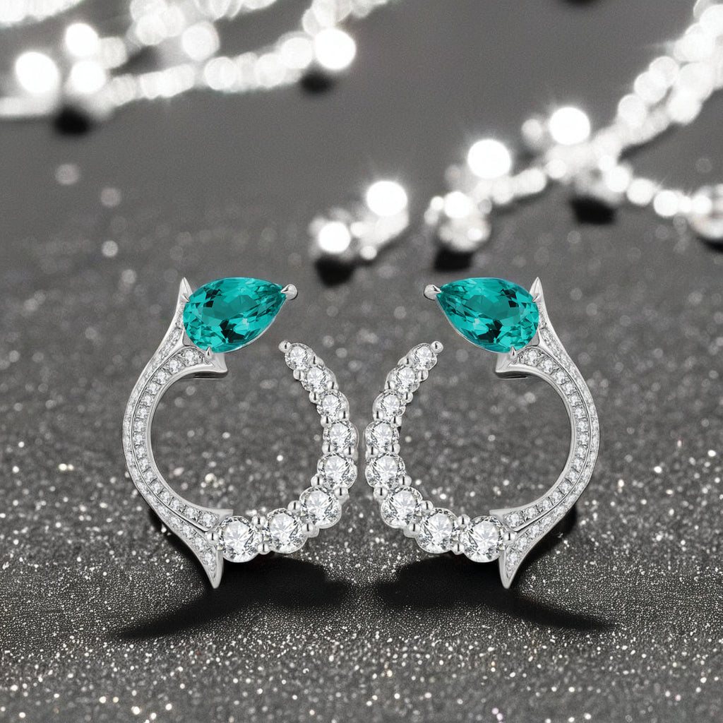 Elegant Hoop Sterling Silver S925 Moissanite Earrings