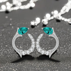 Elegant Hoop Sterling Silver S925 Moissanite Earrings