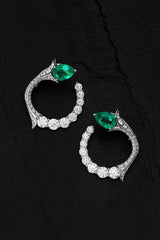 Elegant Hoop Sterling Silver S925 Moissanite Earrings