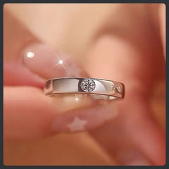 S925 Sterling Silver Moissanite Couple Rings Matching Set Elegant Design
