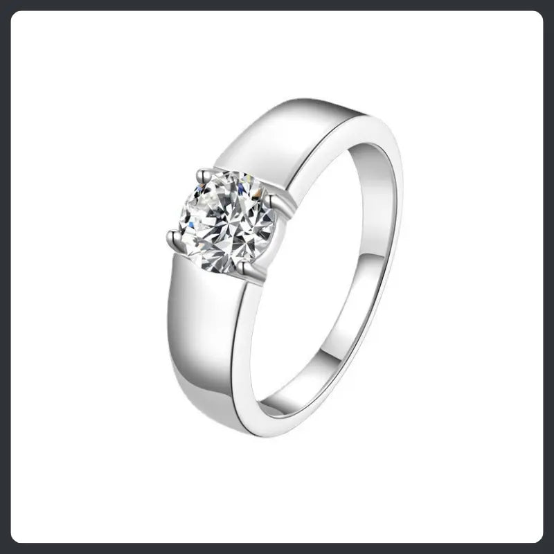 S925 Sterling Silver Moissanite Couple Rings Matching Set Elegant Design