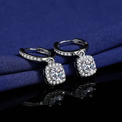 Luxury Square Moissanite Sterling Silver S925 Earrings