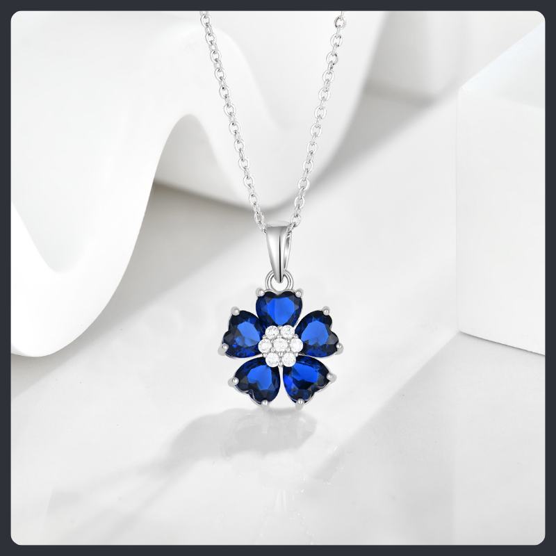 طقم مجوهرات فضة إسترلينية S925 مرصع بالموissanite بتصميم عنقود زهور