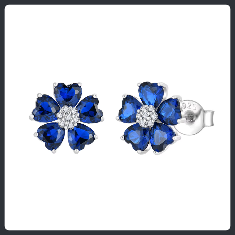 طقم مجوهرات فضة إسترلينية S925 مرصع بالموissanite بتصميم عنقود زهور