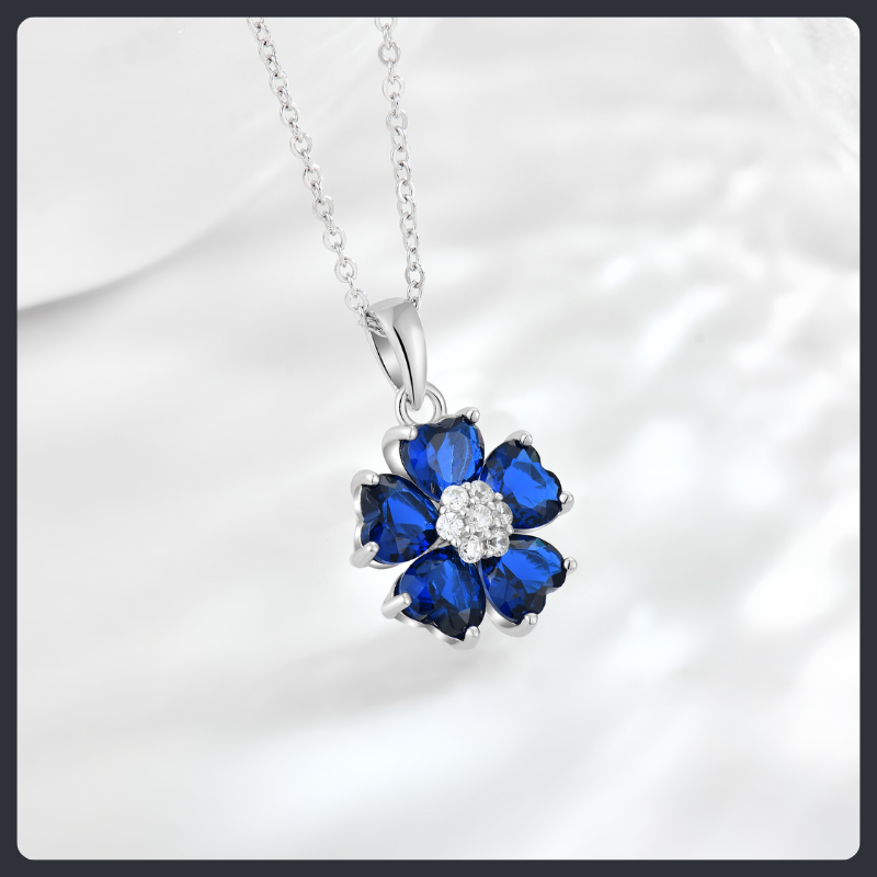 طقم مجوهرات فضة إسترلينية S925 مرصع بالموissanite بتصميم عنقود زهور