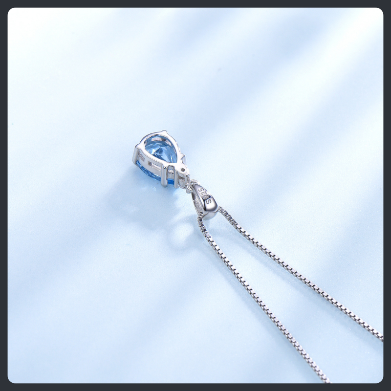 طقم مجوهرات ZC أزرق مطلي بالفضة 316L