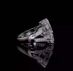 Elegant S925 Sterling Silver Butterfly Marquise-Pear Moissanite Ring