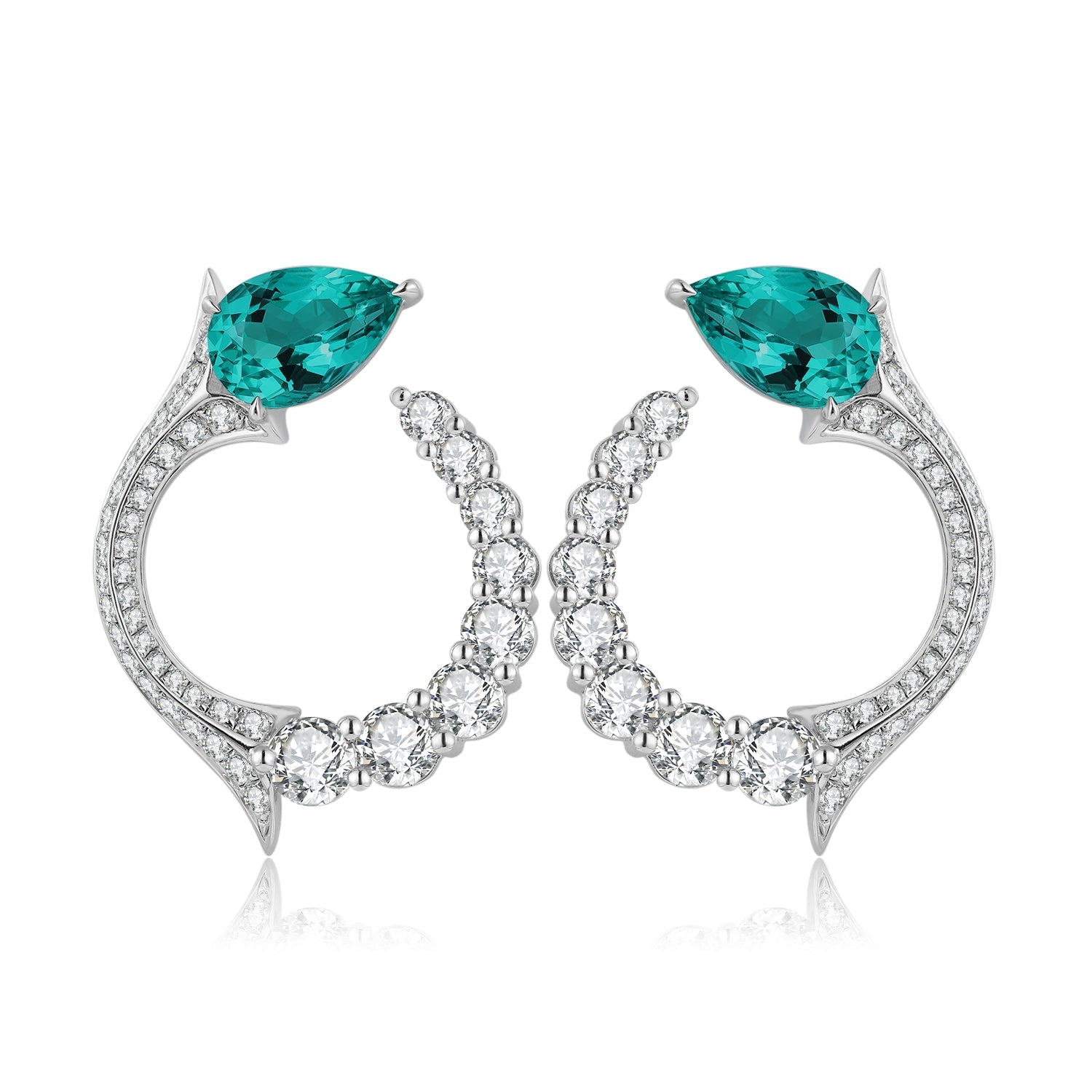 Elegant Hoop Sterling Silver S925 Moissanite Earrings