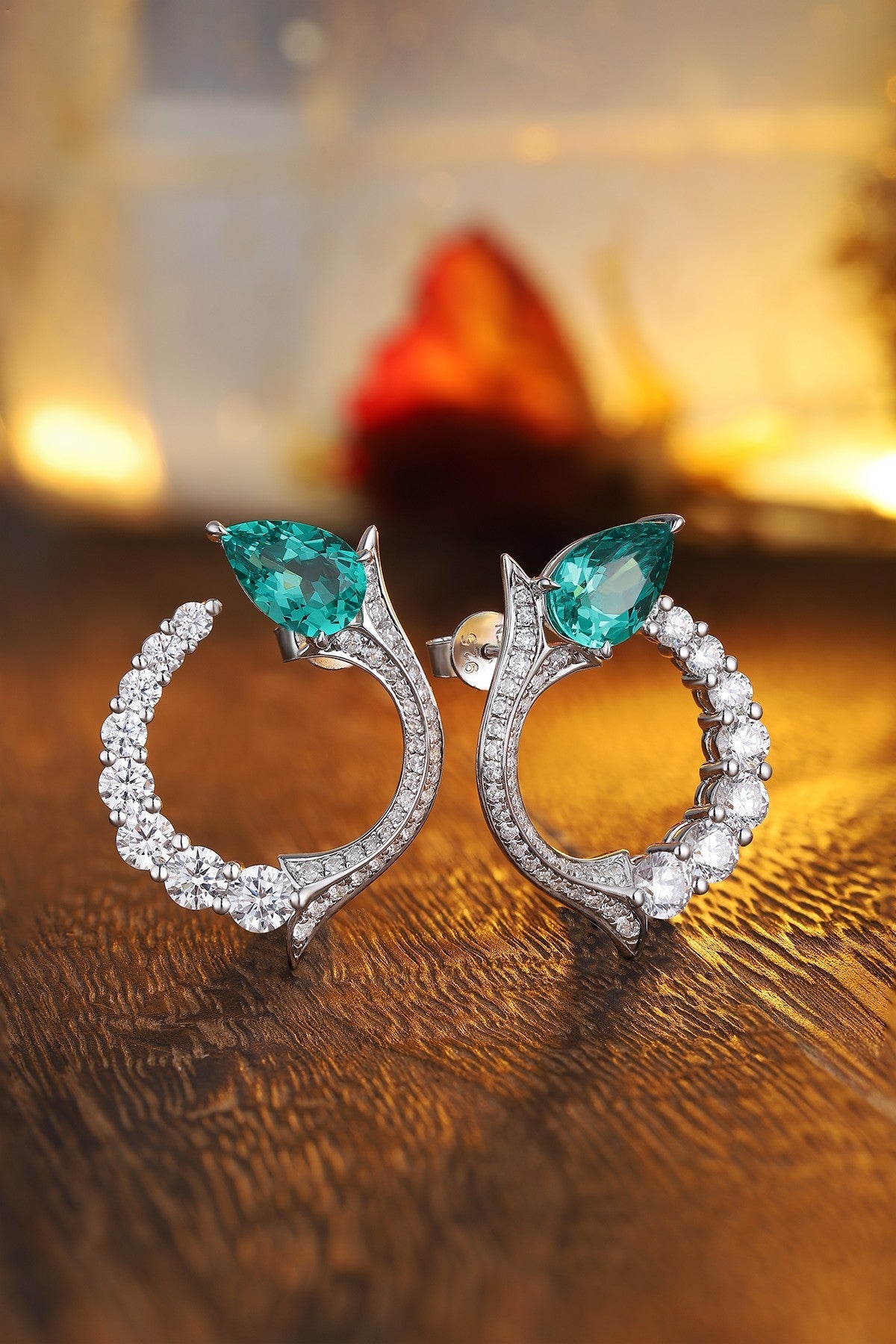 Elegant Hoop Sterling Silver S925 Moissanite Earrings