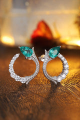 Elegant Hoop Sterling Silver S925 Moissanite Earrings