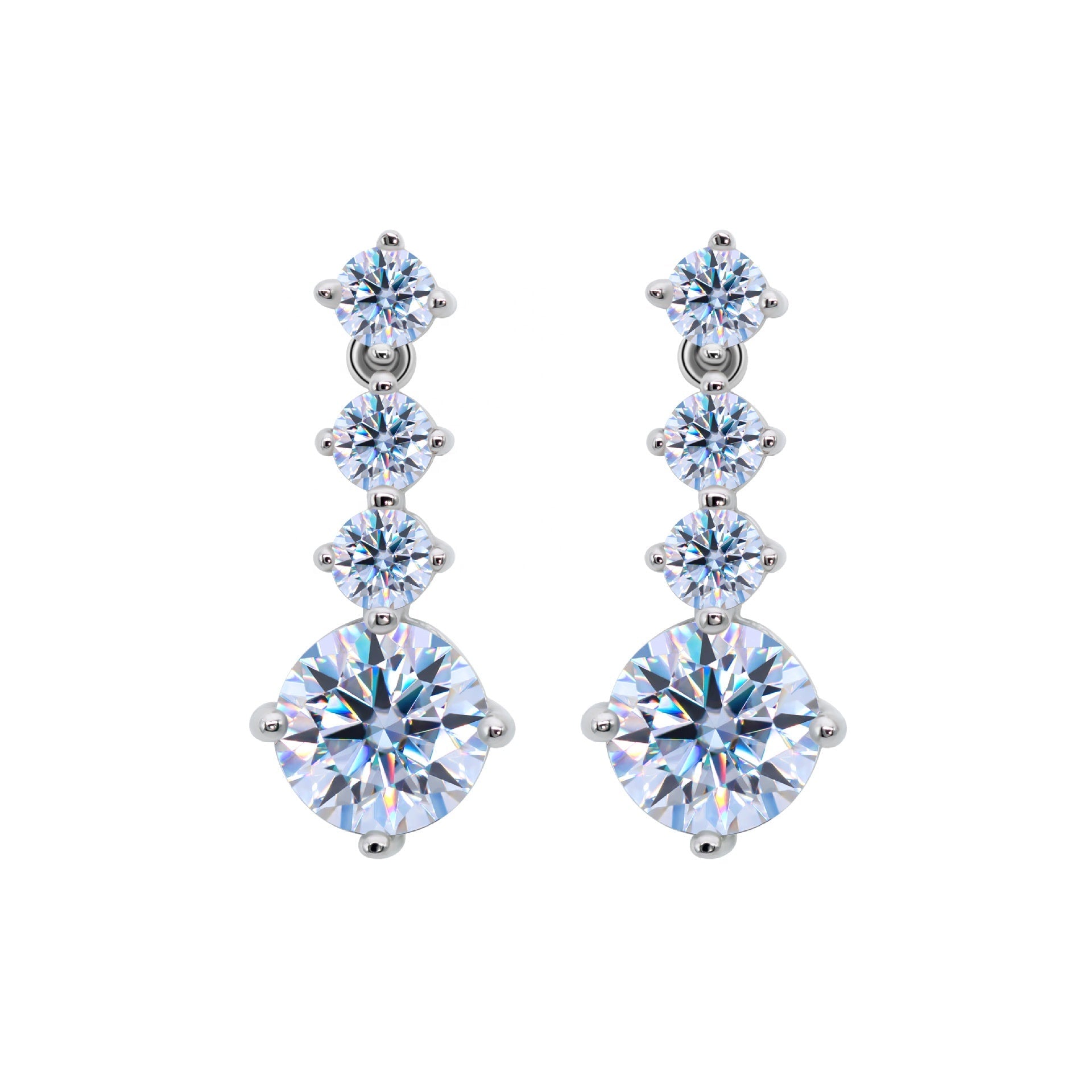 أقراط فضة استرلينية S925 مويسانيت بتصميم متدلي أنيق