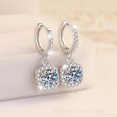 Luxury Square Moissanite Sterling Silver S925 Earrings