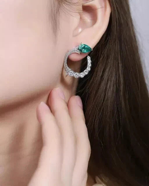 Elegant Hoop Sterling Silver S925 Moissanite Earrings